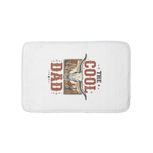 Cool Dad Western Longhorn Skull Vintage Shirt Desi Bath Mat