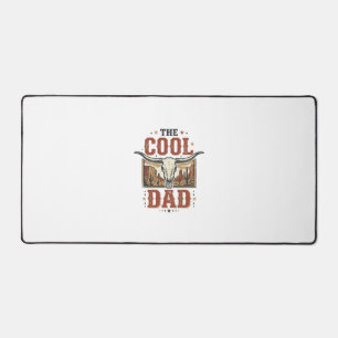 Cool Dad Western Longhorn Skull Vintage Shirt Desi Desk Mat