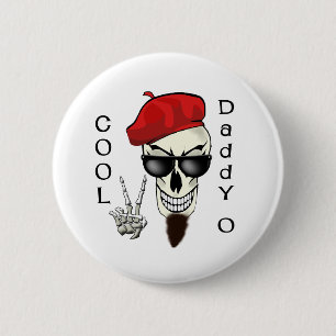 Cool Daddy - O Beatnik Skull 6 Cm Round Badge