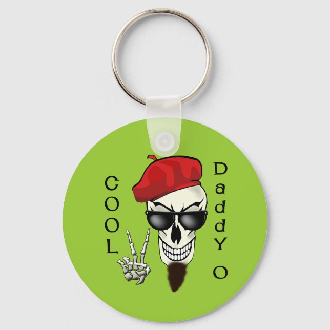 Cool Daddy - O Beatnik Skull Key Ring (Front)