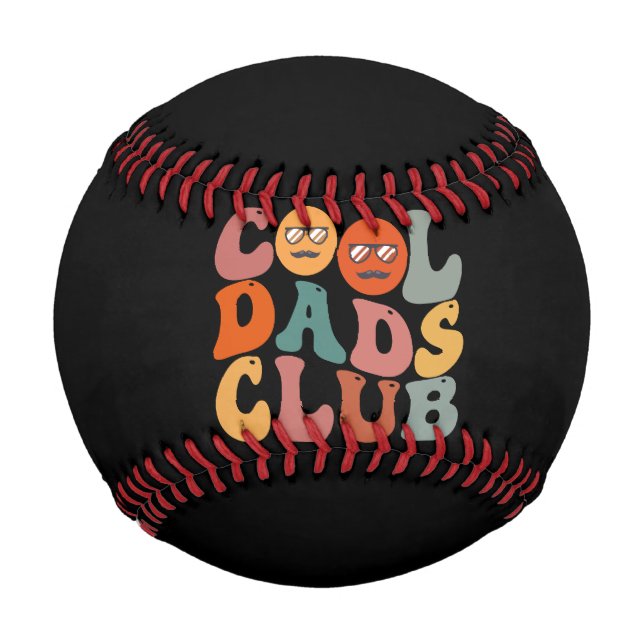 Cool Dads Club Dad Father's Day Retro Groovy Baseball (Front)