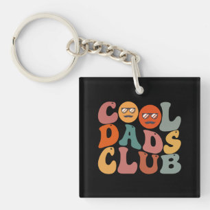 Cool Dads Club Dad Father's Day Retro Groovy Key Ring