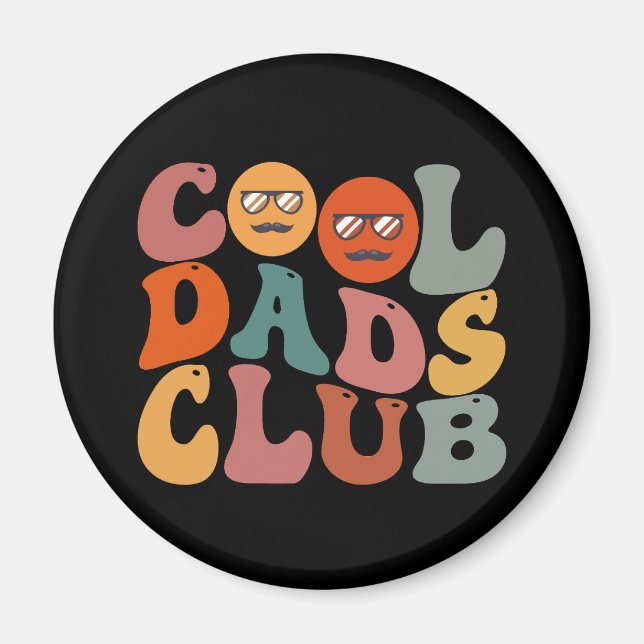 Cool Dads Club Dad Father's Day Retro Groovy Magnet (Front)