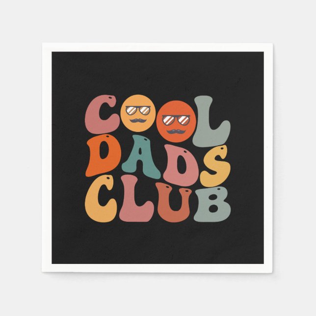 Cool Dads Club Dad Father's Day Retro Groovy Napkin (Front)
