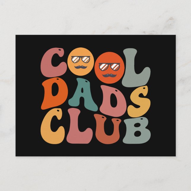 Cool Dads Club Dad Father's Day Retro Groovy Postcard (Front)