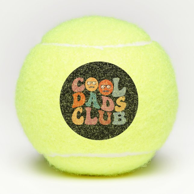 Cool Dads Club Dad Father's Day Retro Groovy Tennis Balls (Front)