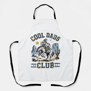 Cool Dads Club Vintage Cowboy Western Shirt Design Apron