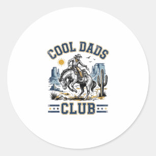Cool Dads Club Vintage Cowboy Western Shirt Design Classic Round Sticker
