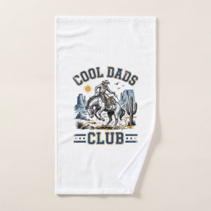 Cool Dads Club Vintage Cowboy Western Shirt Design Hand Towel