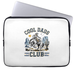 Cool Dads Club Vintage Cowboy Western Shirt Design Laptop Sleeve