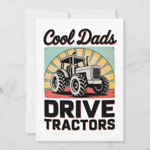 Cool Dads Drive Tractors Farmer Father’s Day Dad Invitation