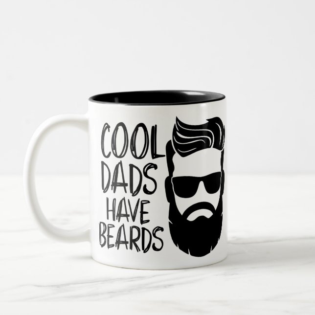 cool dads have beards Two-Tone coffee mug (Left)