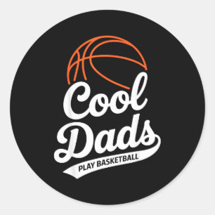 Cool Dads Play Basketball Dad Classic Round Sticker