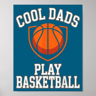 Cool Dads Play Basketball Illustration Poster