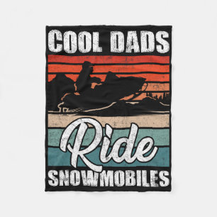 Cool Dads Ride Snowmobiles - Father Snowcross Moto Fleece Blanket