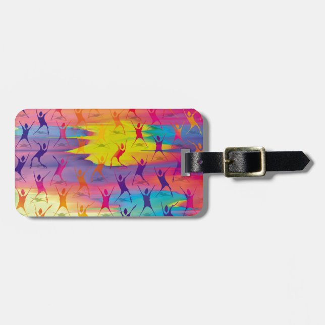 Cool dancers pattern luggage tag (Front Horizontal)