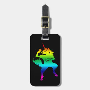Cool dancing unicorn luggage tag