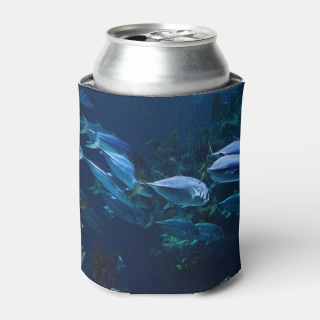 Cool Dark Aquarium Fish Shoal Can Cooler (Can Front)