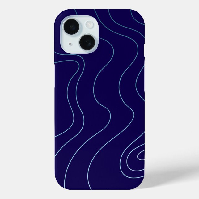 Cool Dark Blue Light Blue Waves iPhone / iPad case (Back)