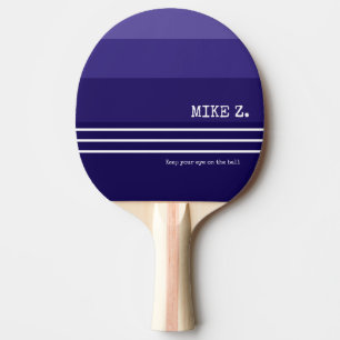 Cool Dark Blue Striped Ping Pong Paddle