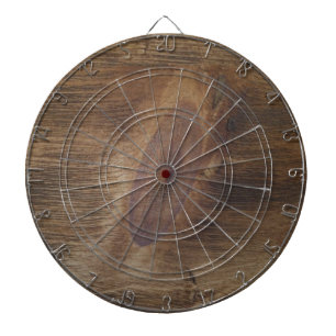 Cool Dark Brown Rustic Wood Look Background Dartboard