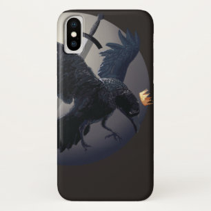 Cool Dark Raven Art iPhone X Case