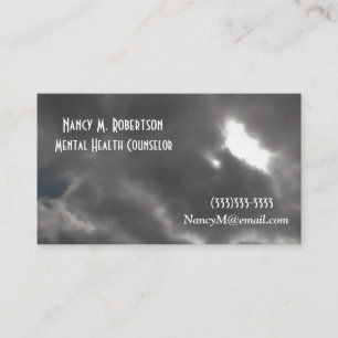 Cool Dark Stormy Sky Print Mental Health Counselor Business Card