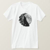 Cool Dark Wolf Black Full Moon Star Retro Magic