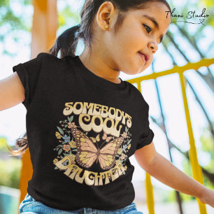 Cool Daughter Butterfly Wild Flower Vintage Retro T-Shirt