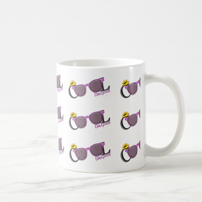 Cool Daughter-sun and sunglasses on white Coffee Mug (Right)