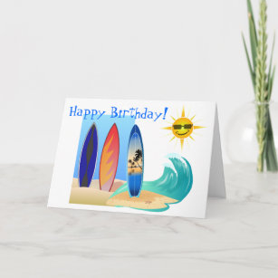 Surfer Birthday Cards Zazzle Com Au