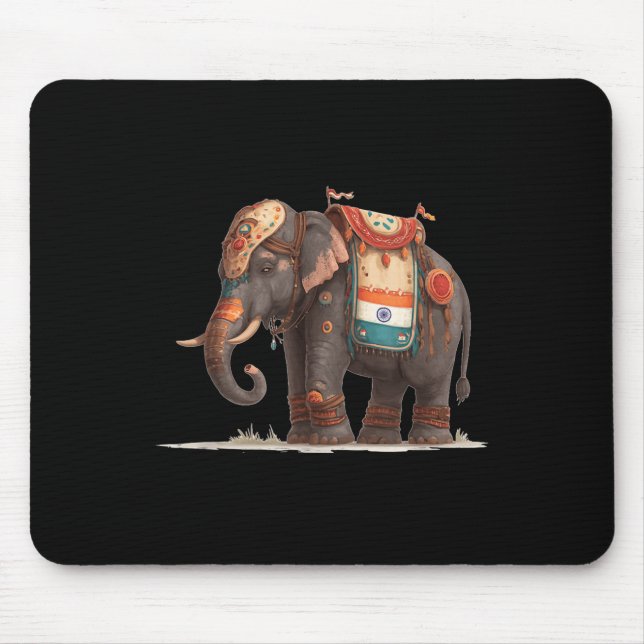 Cool Decorated Elephant Graphic Costume  Mouse Pad (Front)