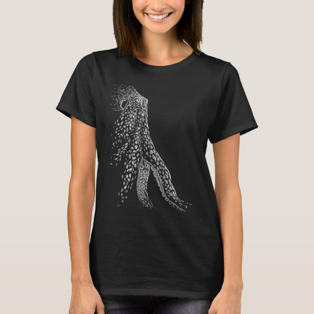 Cool deep sea gray octopus T-Shirt (Front)