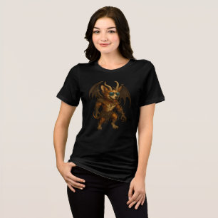 Cool Demon Dog with Wings & Sunglasses Tri-Blend Shirt