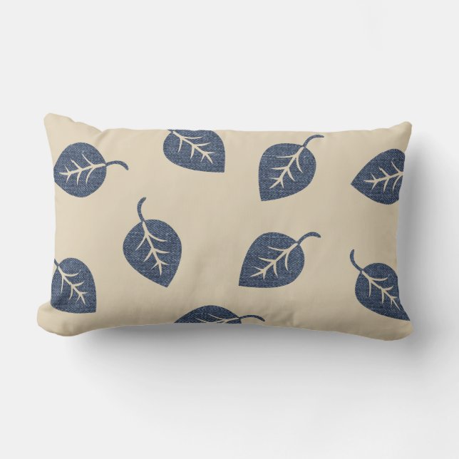 Cool Denim Look Lumbar Cushion (Front)