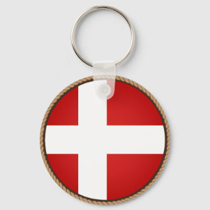 Cool Denmark Flag Seal Key Ring