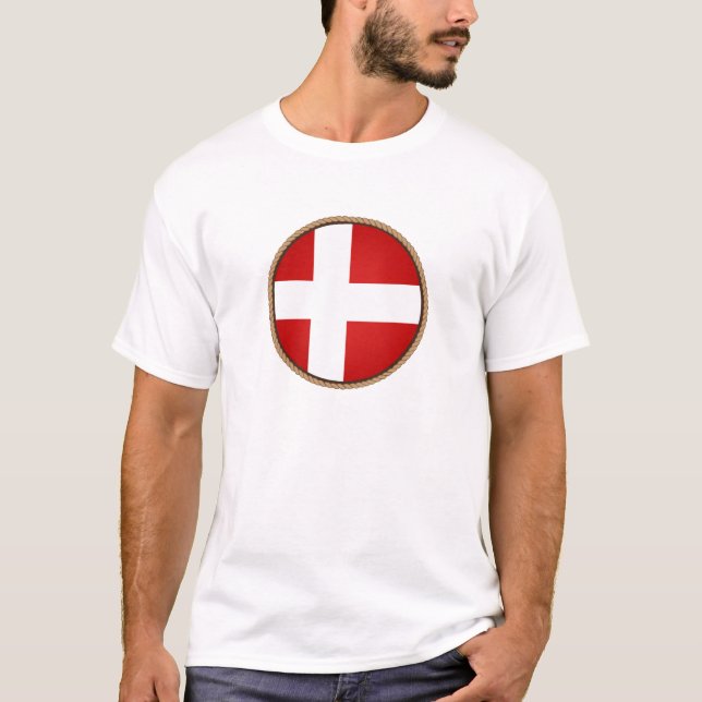 Cool Denmark Flag Seal T-Shirt (Front)