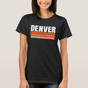Cool Denver Orange Striped Simple & Basic Minimal  T-Shirt