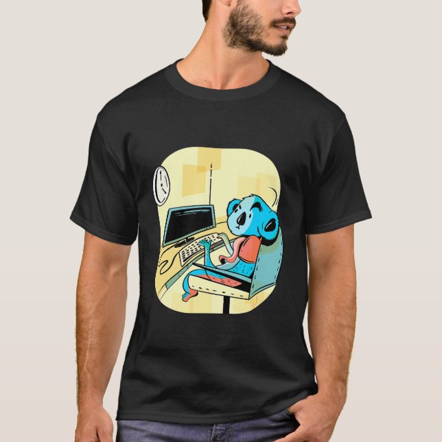 Cool Design For Nerds Featuring A Koala Working At T-Shirt (Front)
