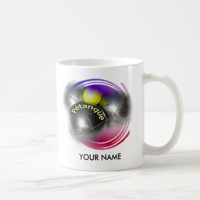 Cool design for steel Petanque balls Coffee Mug (Right)