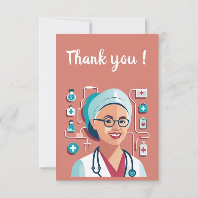 cool design to thank nurses you card (Front)