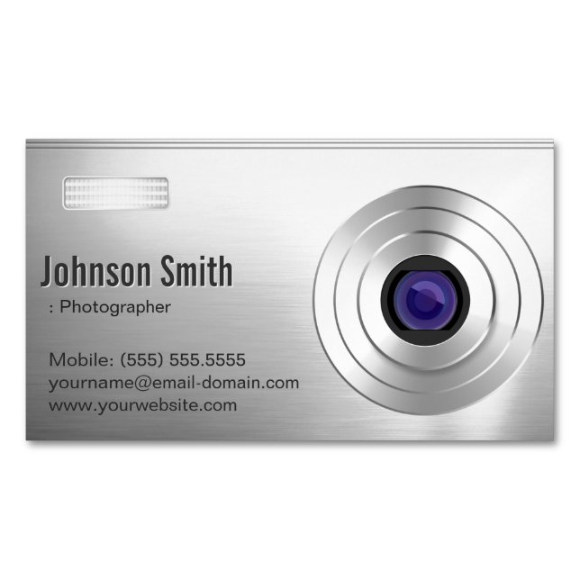 Cool Digital Camera - Photographer Photography Magnetic Business Card (Front)