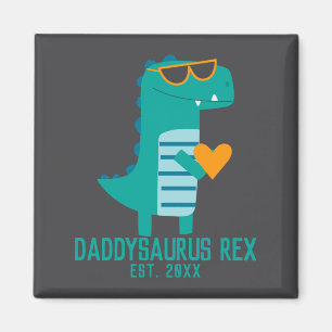 Cool Dino Daddysaurus Rex New Dad Fathers Day Magnet