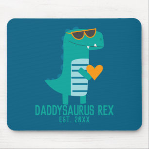 Cool Dino Daddysaurus Rex New Dad Fathers Day Mouse Pad