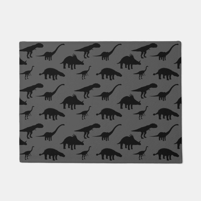 Cool Dino Dinosaurs Silhouettes Doormat (Front)