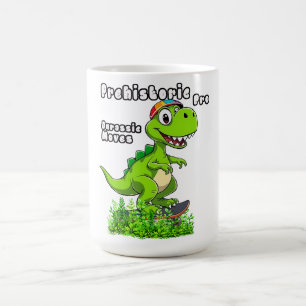 Cool Dino on a Skateboard Coffee Mug