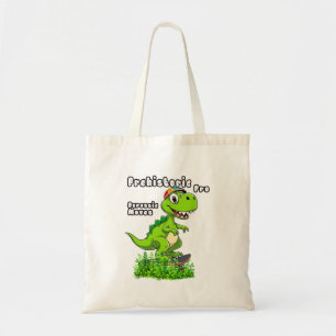 Cool Dino on a Skateboard Tote Bag