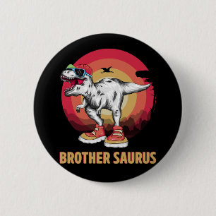 Cool Dinosaur Brother Trex Dino Reptile Fan 6 Cm Round Badge