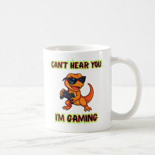 Cool Dinosaur Gamer Coffee Mug