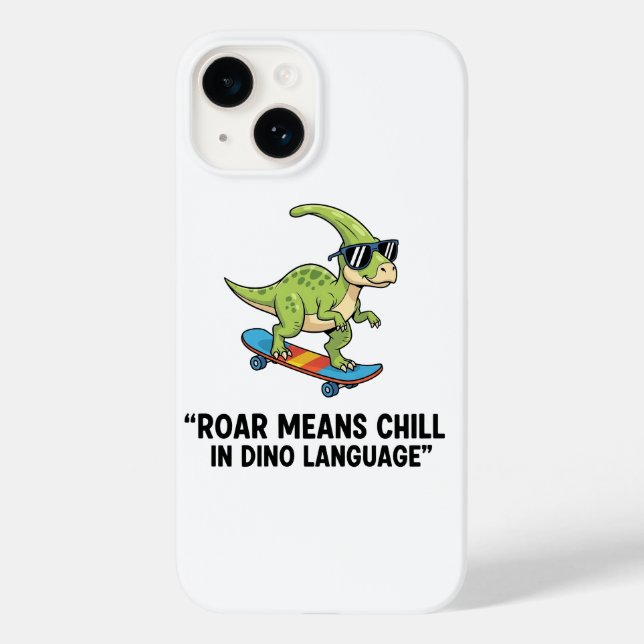 Cool Dinosaur on Skateboard Funny Quote Case-Mate iPhone Case (Back)